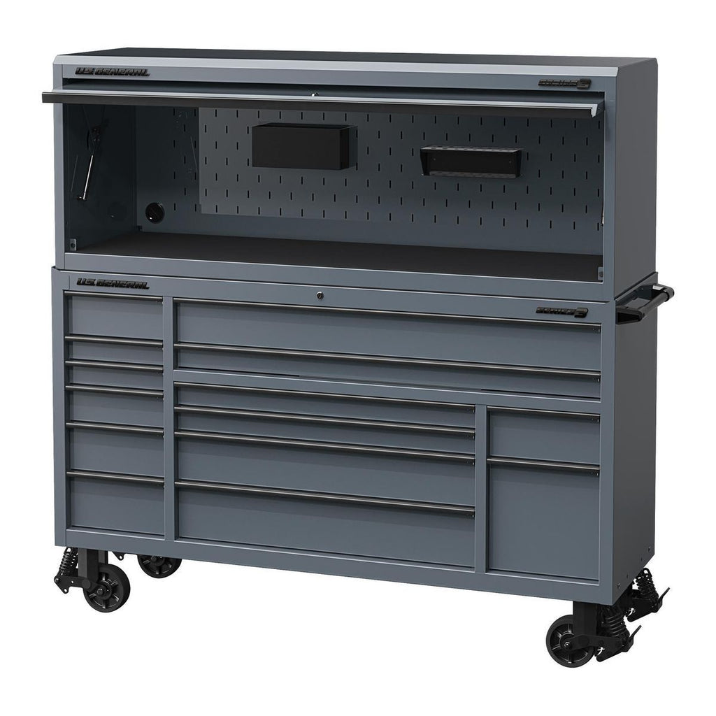 72 in. x 22 in. Slate Gray Triple-Bank Roll Cab C7412