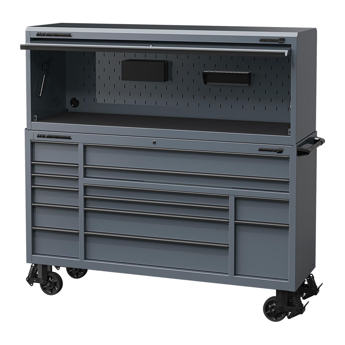 72 in. x 22 in. Slate Gray Triple-Bank Roll Cab C7412