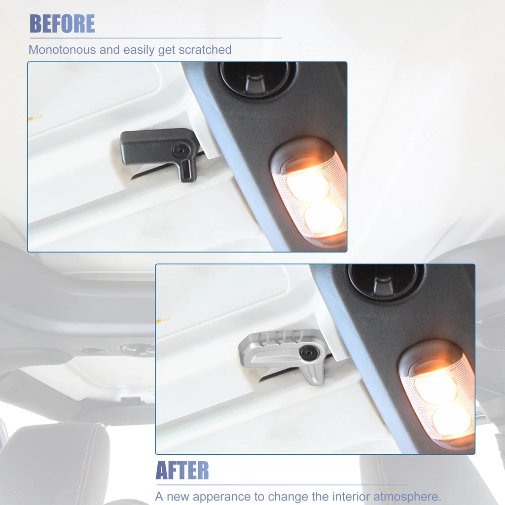 6pcs Hardtop Roof Removal Switch Handle Cover for Jeep Wrangler JL JLU Silver Tone L93758