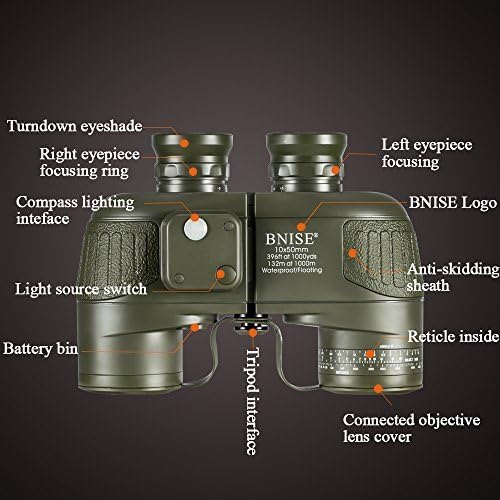 10x50 Waterproof Fogproof BAK4 Binoculars with Harness Strap C354916