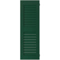 15 in. x 32 in. Exterior Real Wood Louvered Shutters Pair D398