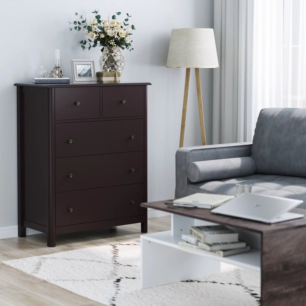 White 5 Drawer Kids Dresser P9337