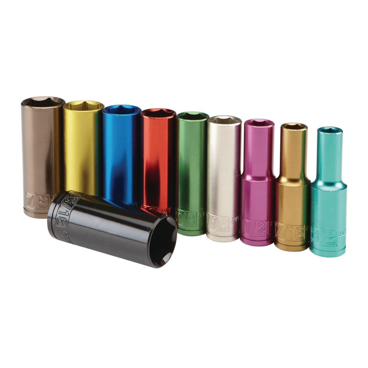 1/2 in. Drive SAE Color-Coded Deep Socket Set, 10-Piece G131