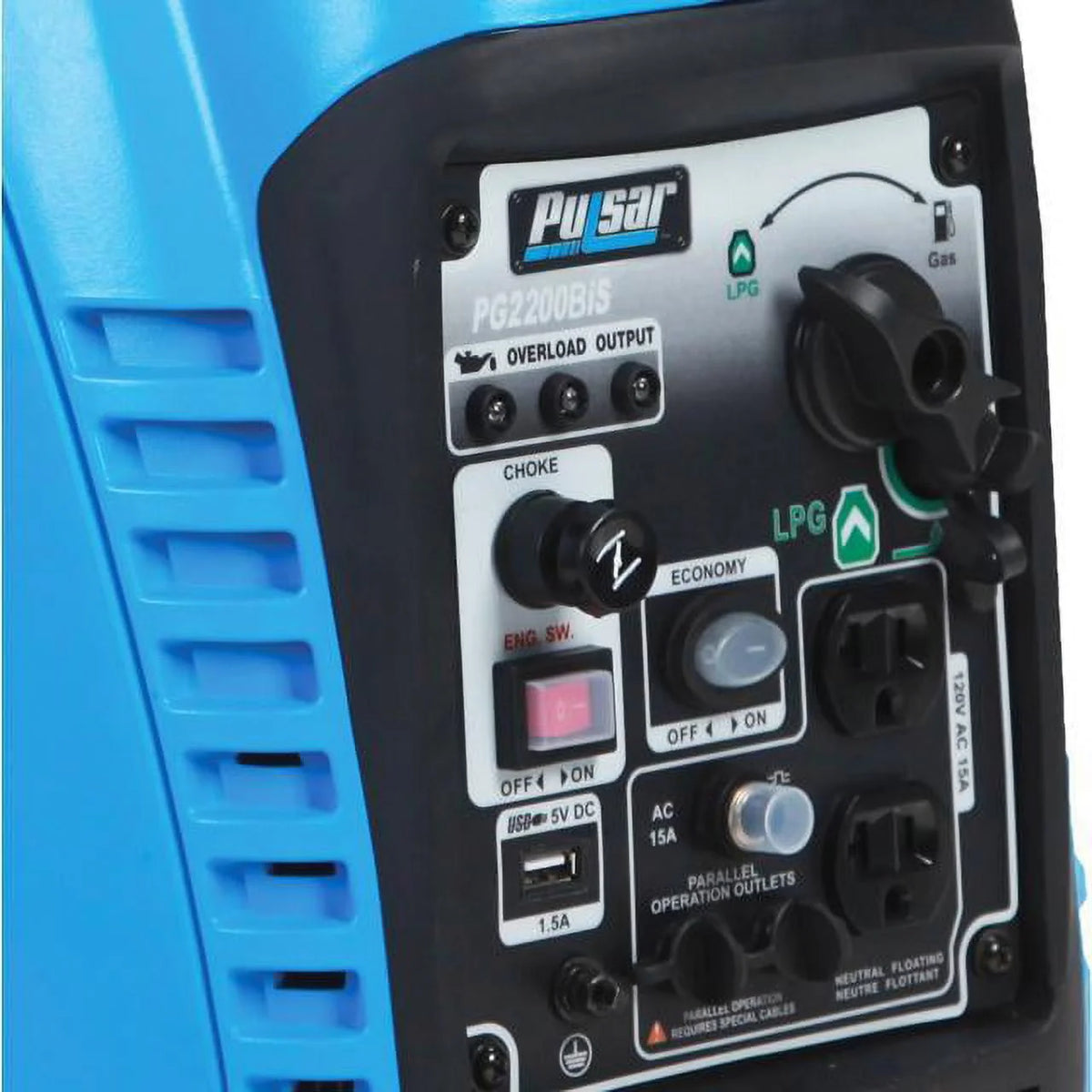 2200W Portable Dual Fuel Inverter Generator J72616