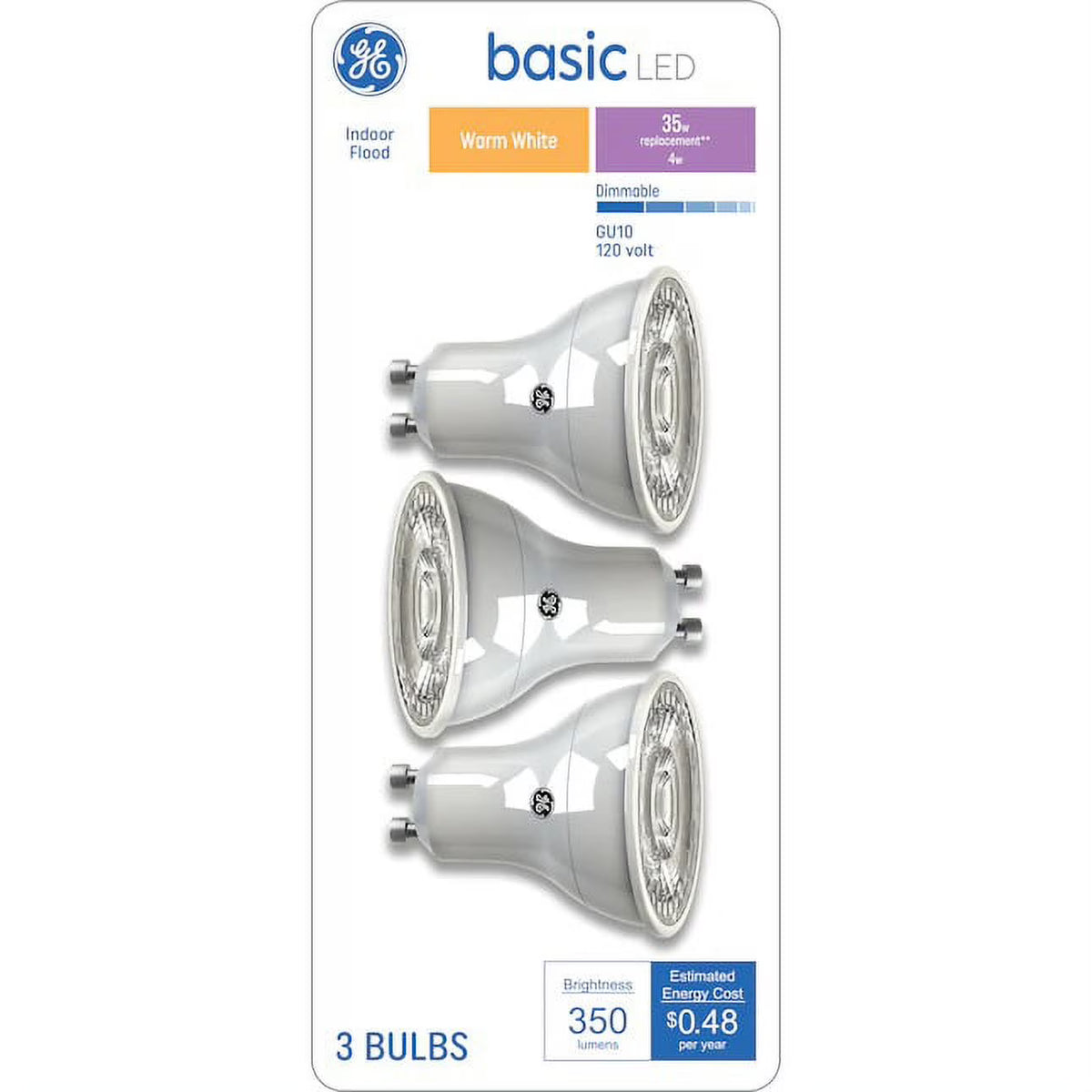 35-Watt EQ LED MR16 Warm White Dimmable Flood Light Bulb 3-Pack S38307