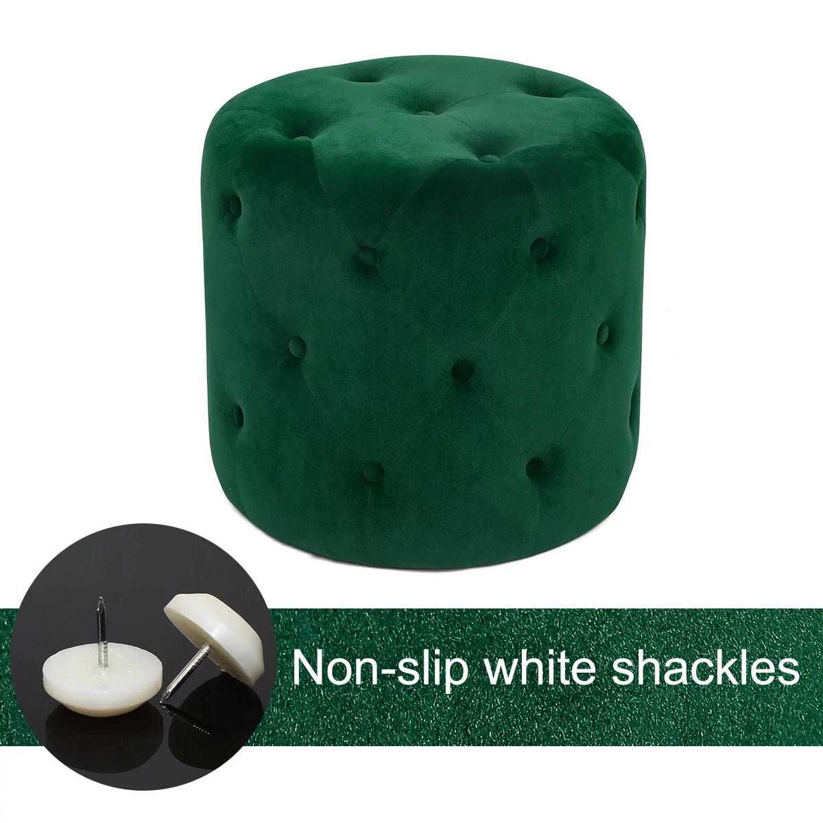 Round Velvet Ottoman I5938