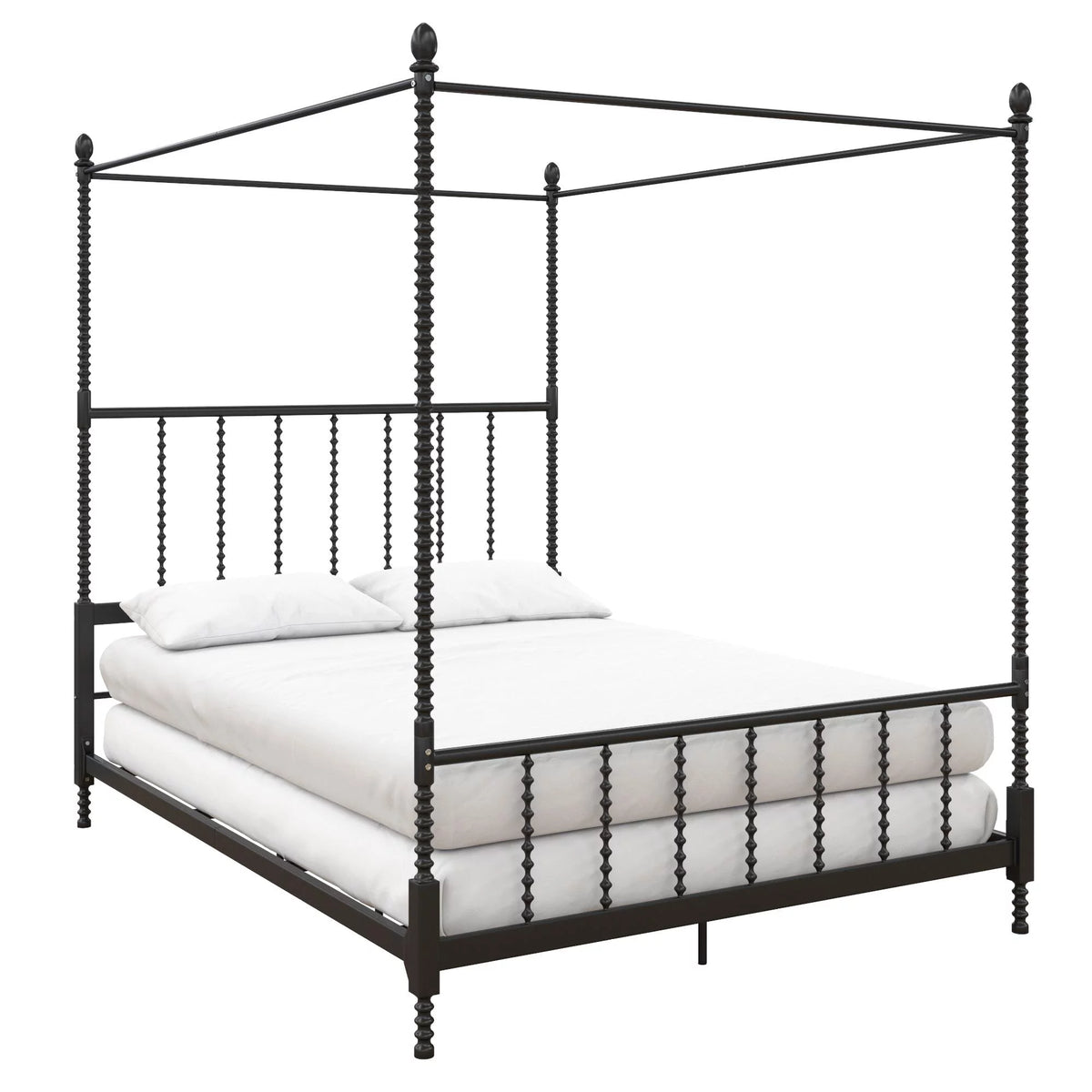 White Queen Canopy Poster Bed Frame D1890
