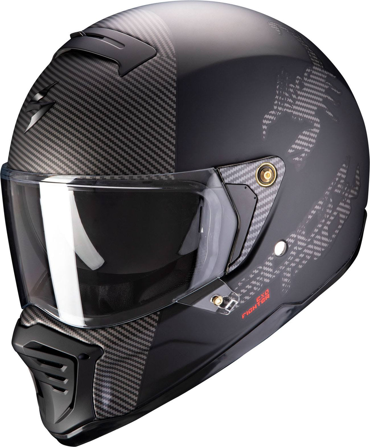 Matt Black Silver Scorpion Helmet N8741