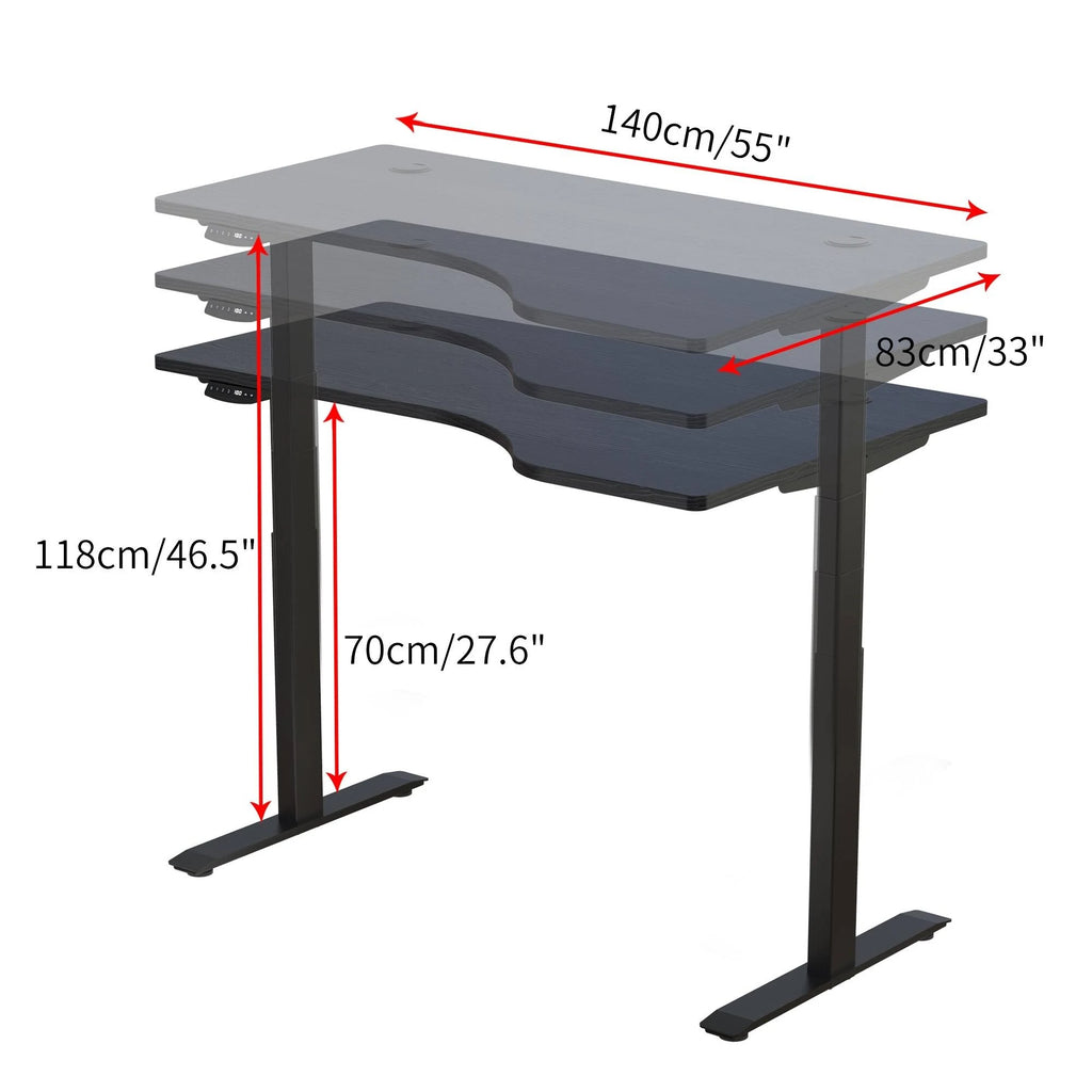 L-Shaped Electric Height Adjustable Standing Desk Z186