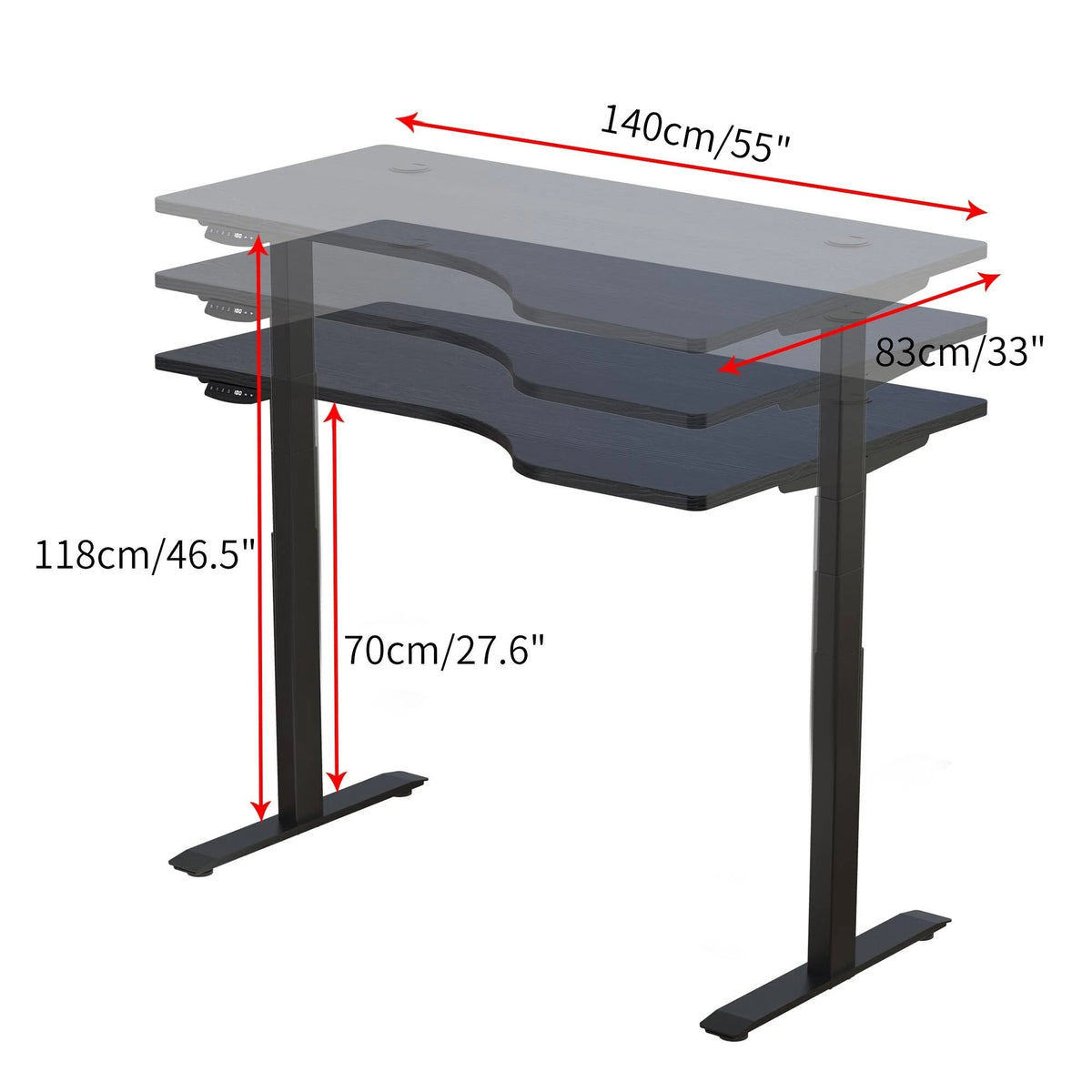 L-Shaped Electric Height Adjustable Standing Desk Z186