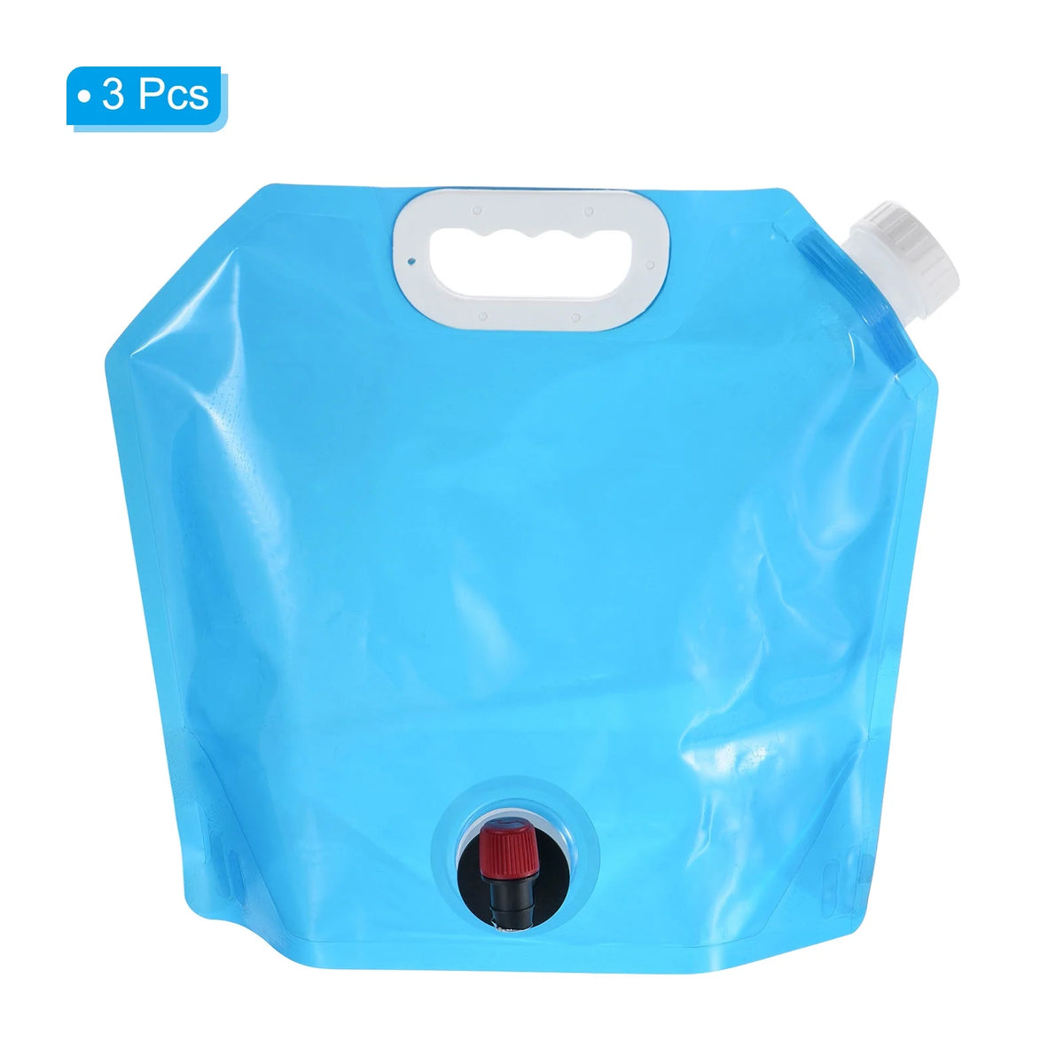 5L Collapsible Water Container Bag with Spigot, 3 Pack Blue U530208
