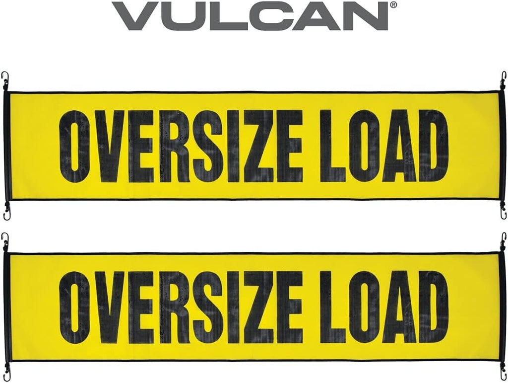 Oversize Load Banner with Heavy Duty Metal Hooks 18 Inch x 84 Inch Pack of 2 V652