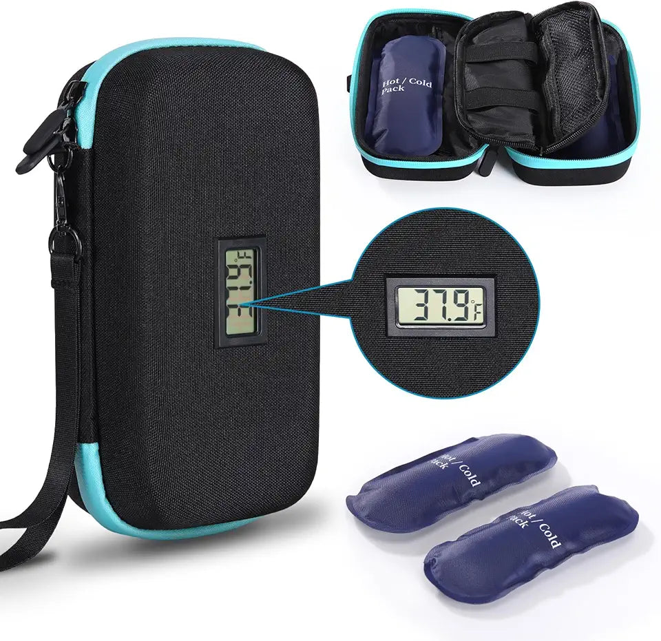 Insulin Cooler Travel Case with 2 Ice Packs F9553
