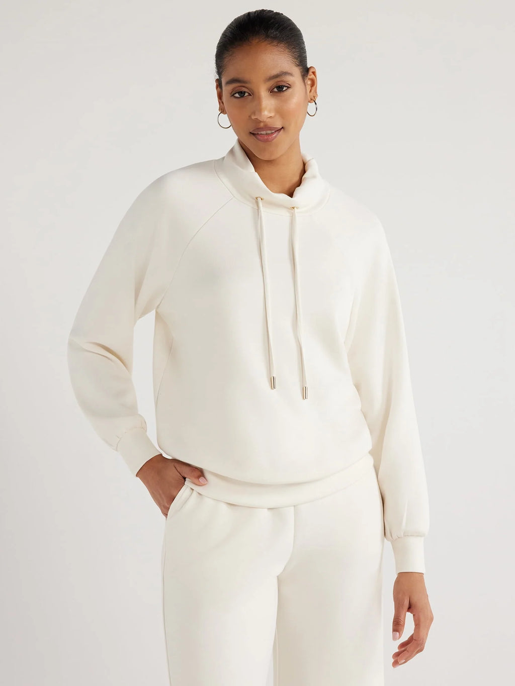 Women's Scuba Knit Funnel Neck Sweatshirt E334514