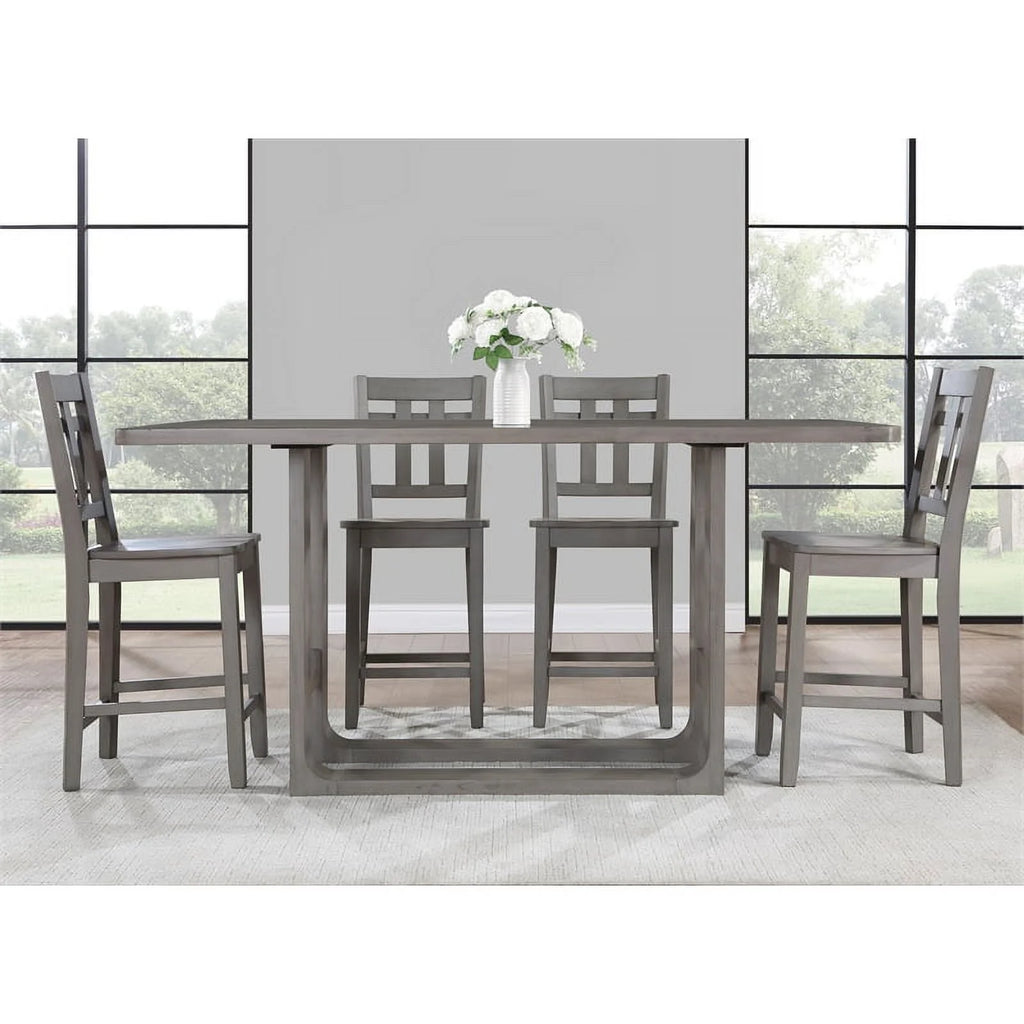 Gray Wood 5-Piece Counter Height Dining Set M551