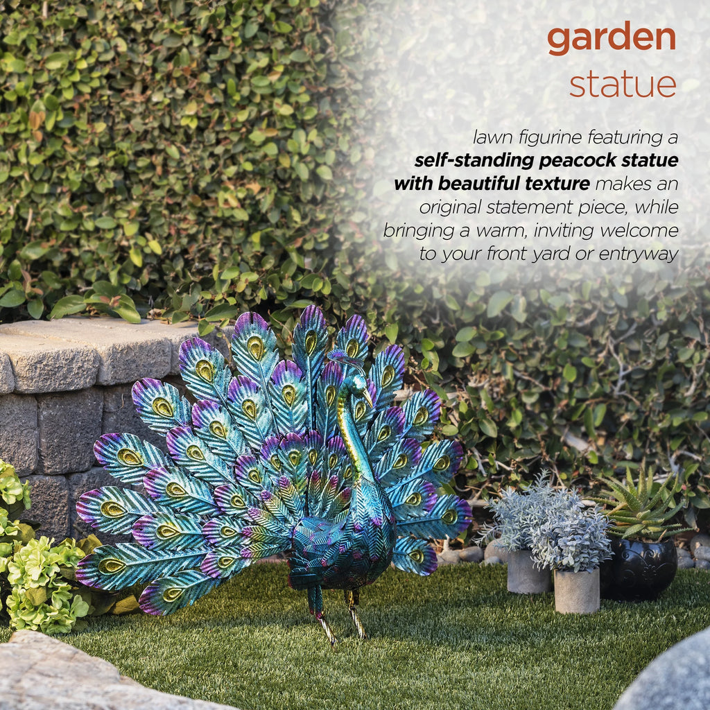22" Peacock Garden Statue C251