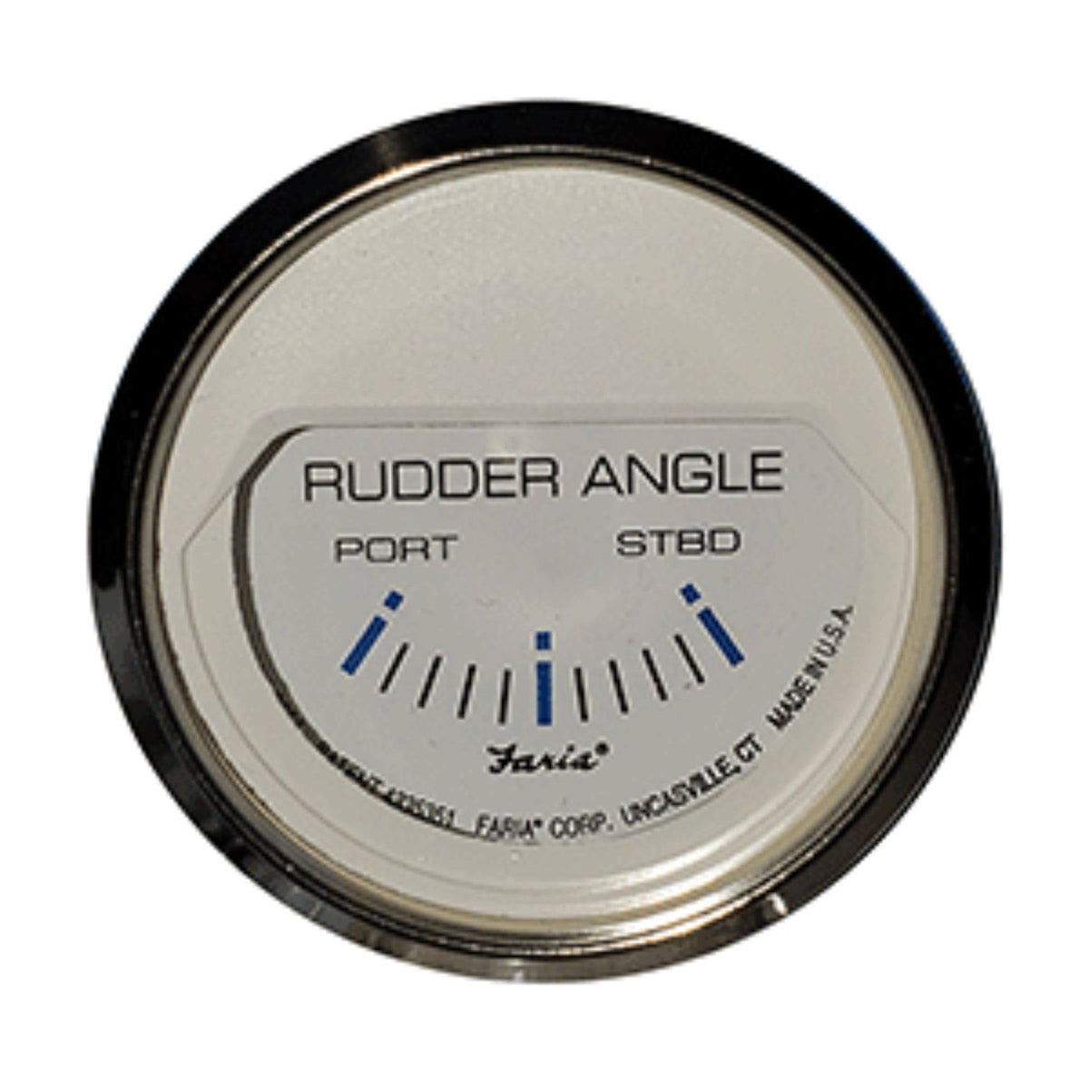 2x22 Rudder Angle Indicator, Chesapeake White w/Stainless Steel C56615