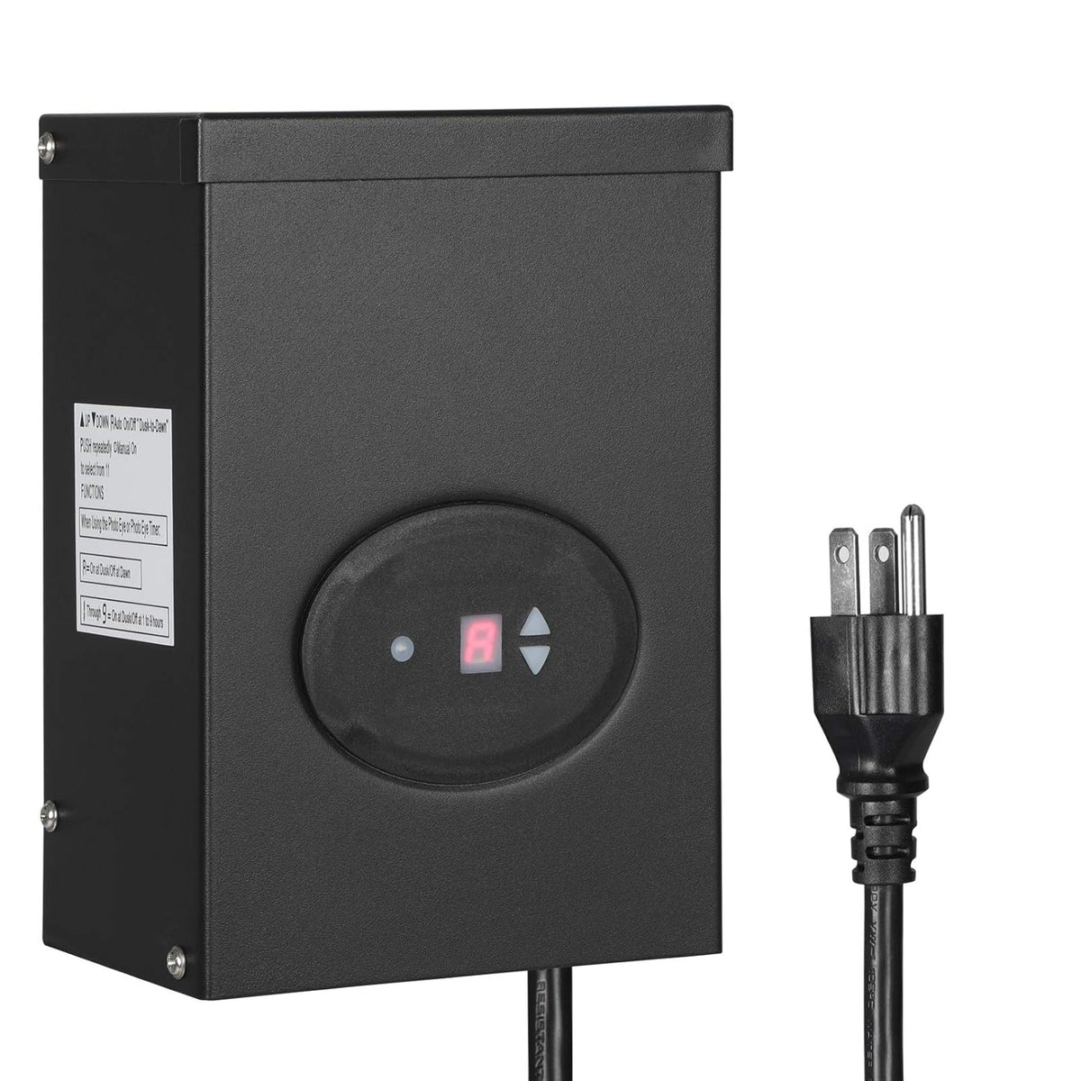 200W Outdoor Low Voltage Transformer with Timer and Photocell Sensor Z956