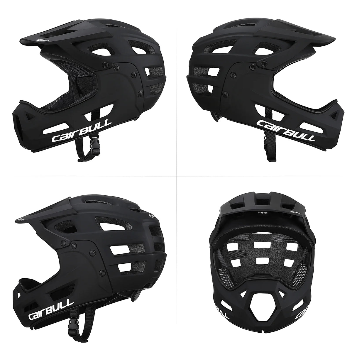 Orange Full Face Bike Helmet with Detachable Chin Guard and Visor N55269