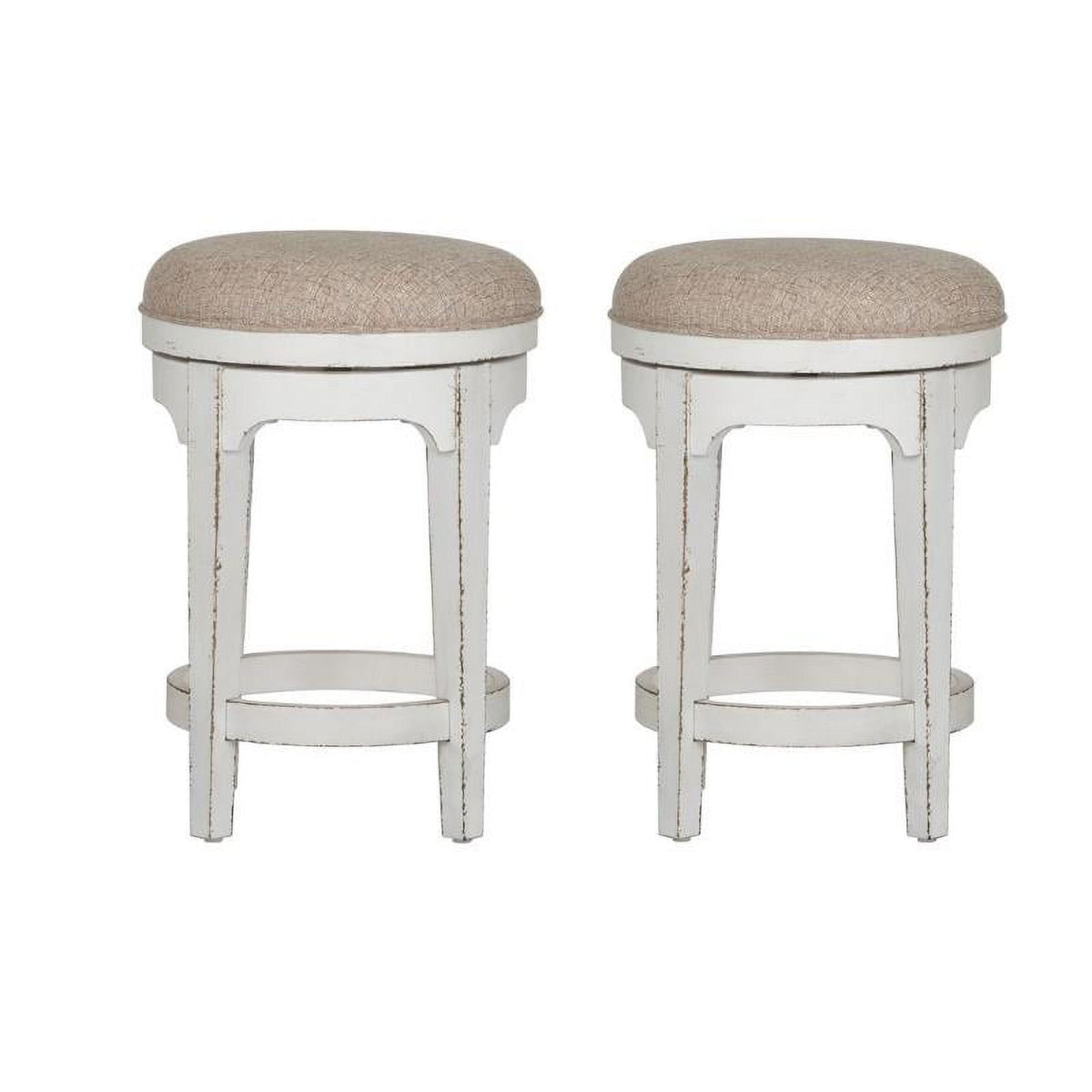 Antique White Console Swivel Stool Set M935281