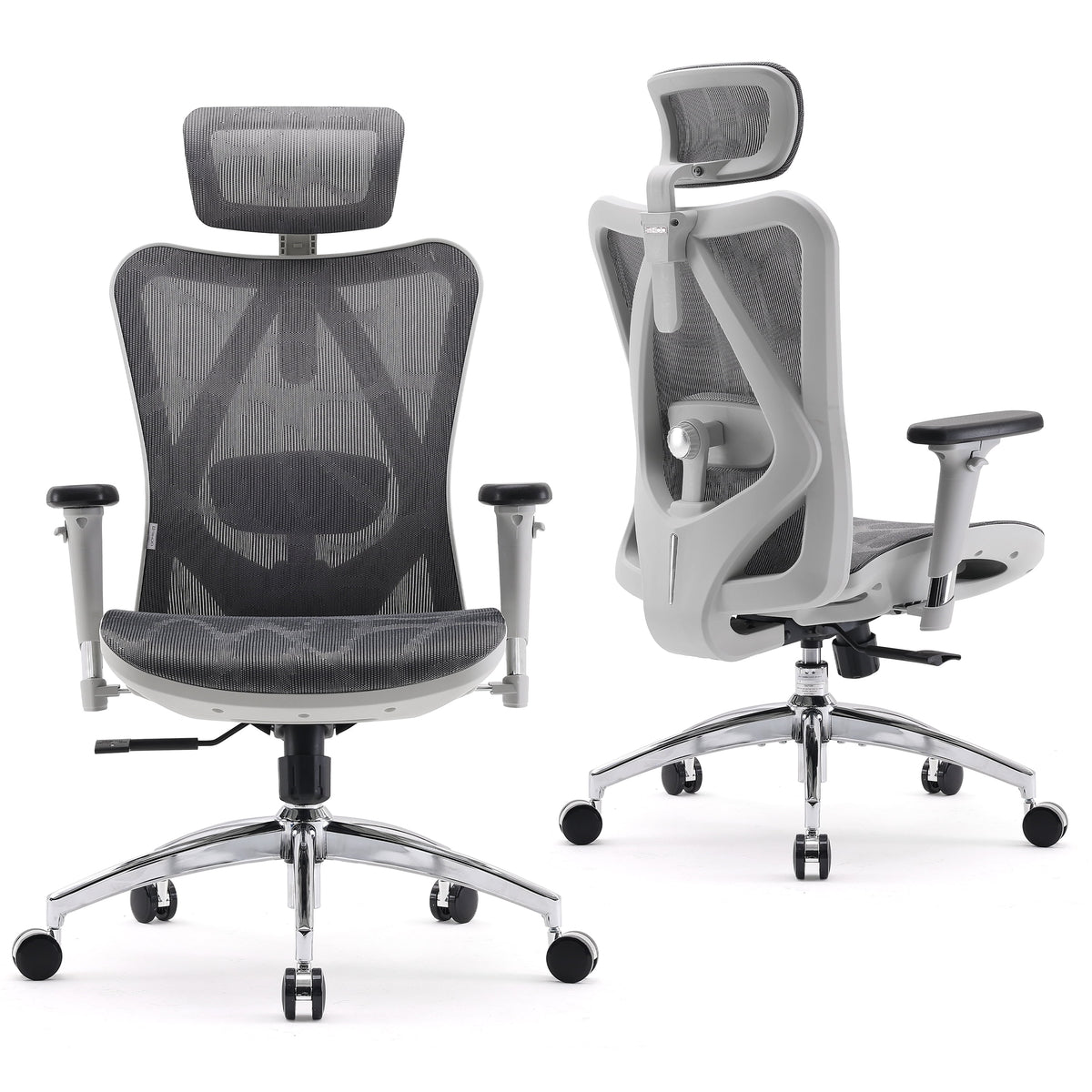 Black Ergonomic Mesh Office Chair with Headrest and Lumbar Support T912