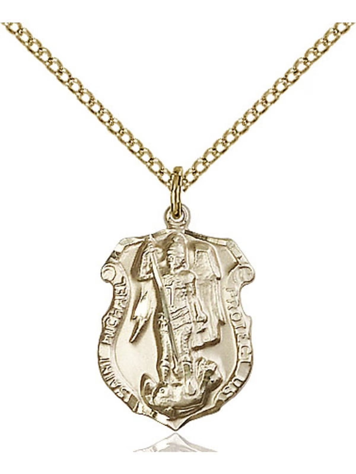 Gold Filled St. Michael the Archangel Pendant with Gold Filled Chain J3967