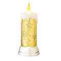 10.5x22 LED Lighted Swirling Snow Globe Candle D63487