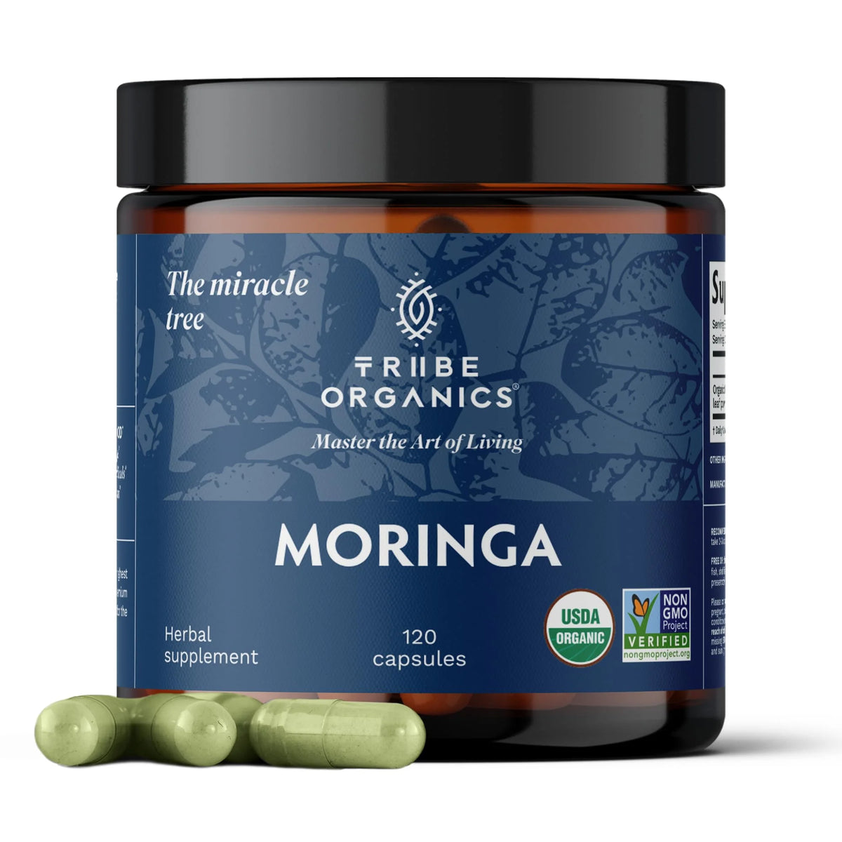 Organic Moringa Oleifera Powder 120 Vegan Capsules T2337