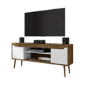 Rustic Brown & White TV Stand F895