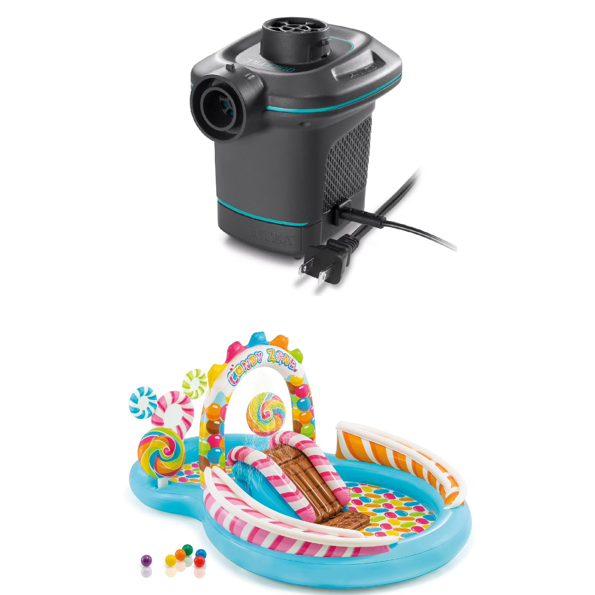 9ft x 51in Kids Inflatable Pool with Electric Air Pump M678798