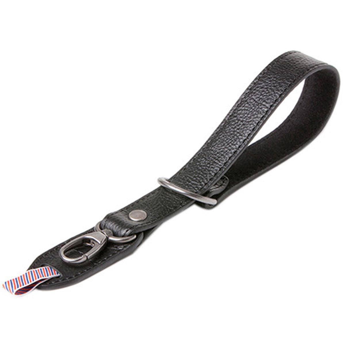 Grained Black Leather Camera Wrist Strap D5370