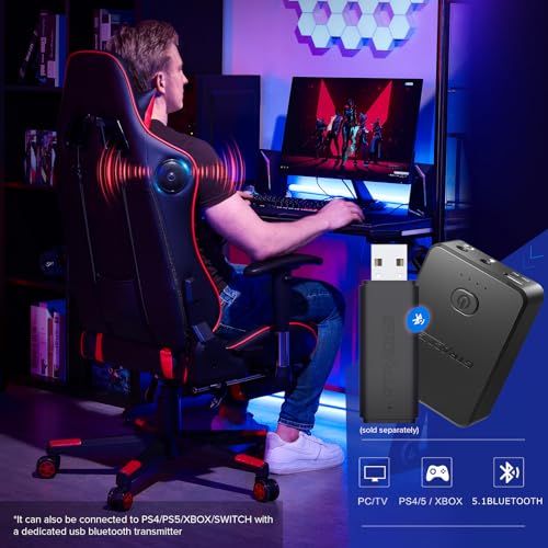 Gaming Chair with Footrest Speakers Bluetooth Ergonomic X57856