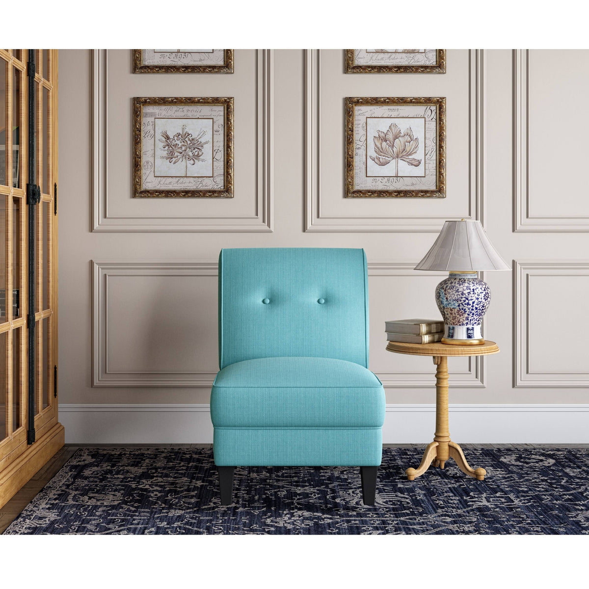 Orange Linen Armless Chair K7294