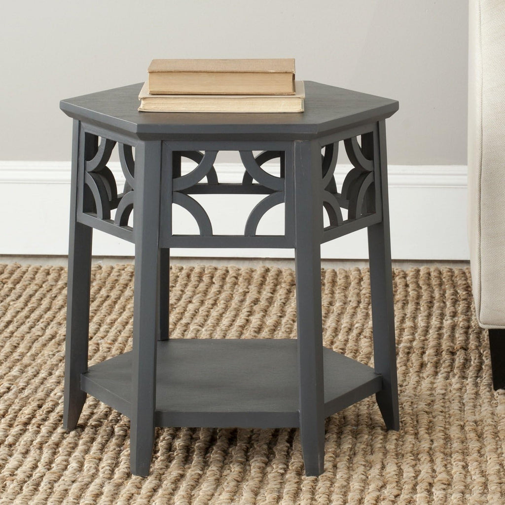 Light Brown Hexagon End Table B63709