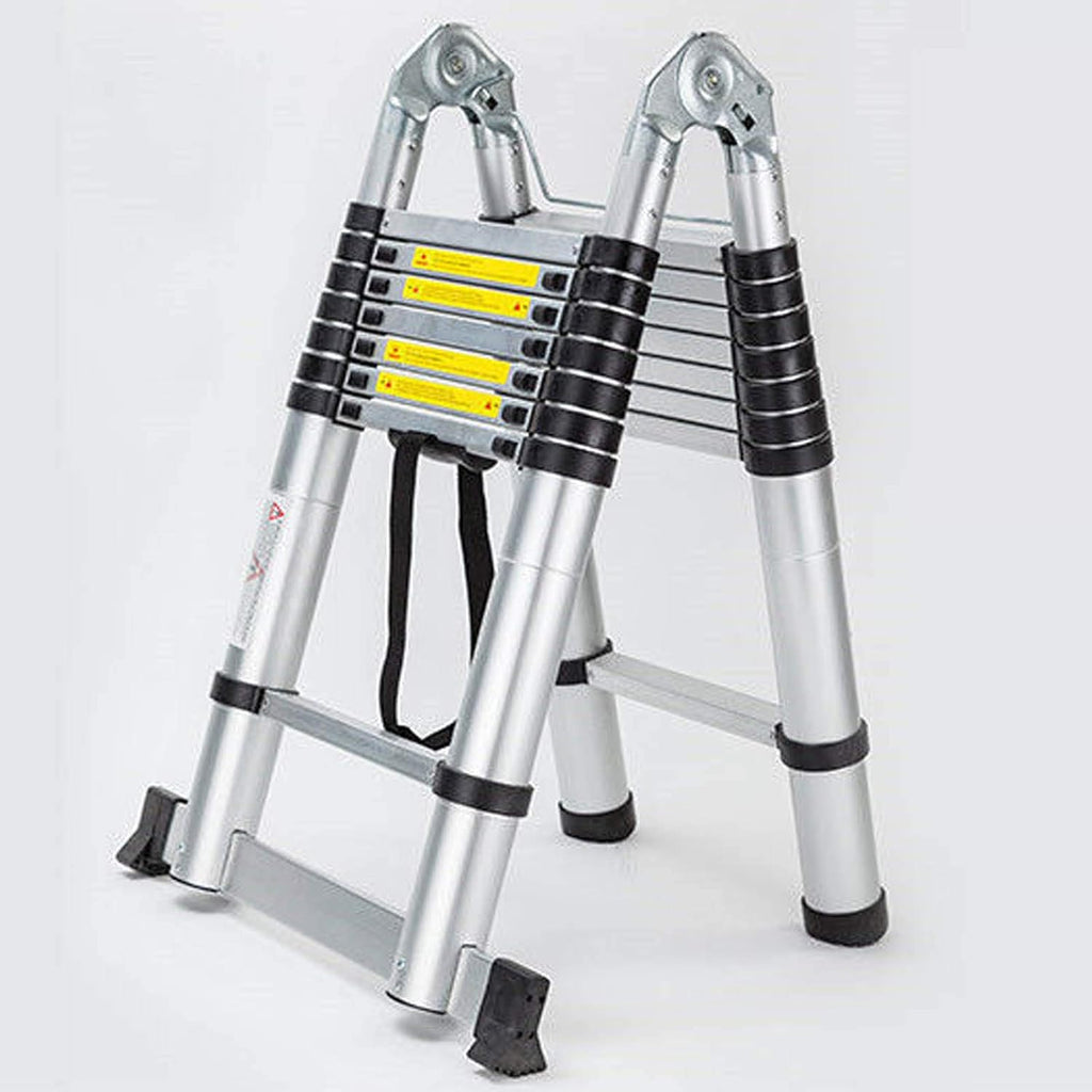 16.5FT Aluminum Telescoping Extension Ladder 330lbs Max Capacity A-Frame Folding K2137