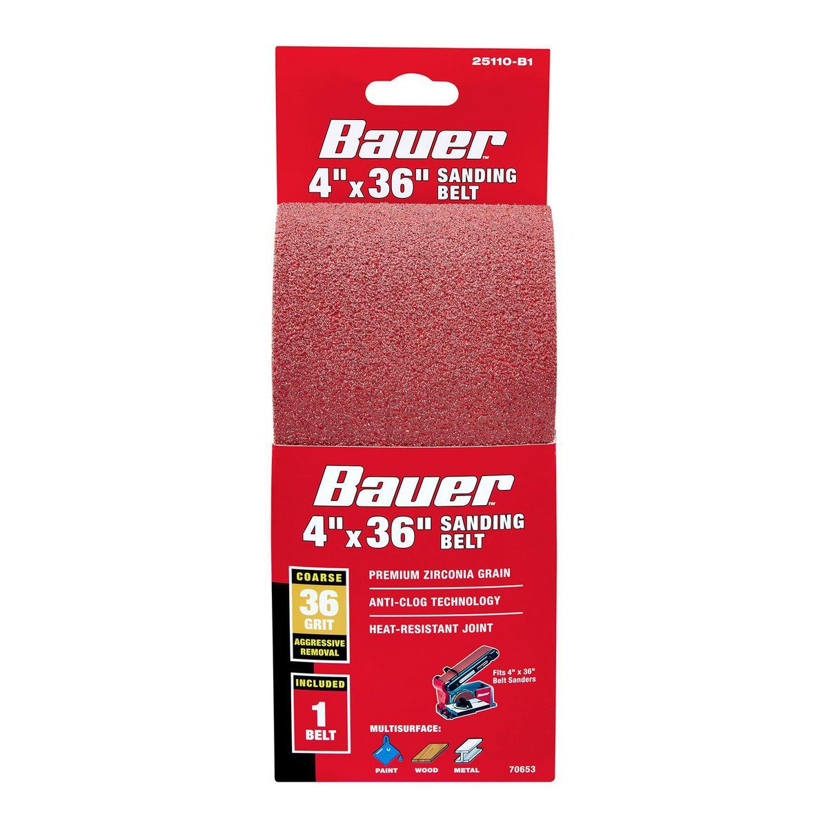 4 in. x 36 in. 36-Grit Zirconia Alumina Sanding Belt F599358