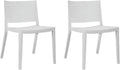 White Molded Plastic Side Chairs Set of 2 Z7467