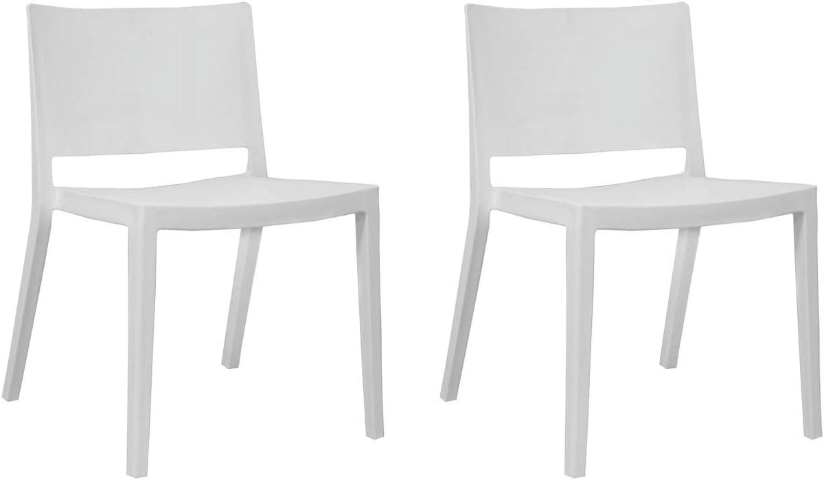 White Molded Plastic Side Chairs Set of 2 Z7467