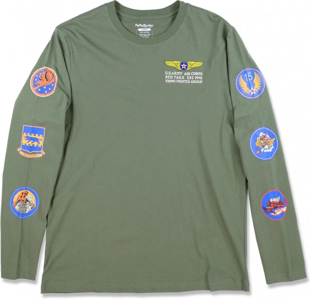 Mens Long Sleeve Tee Green M P786881