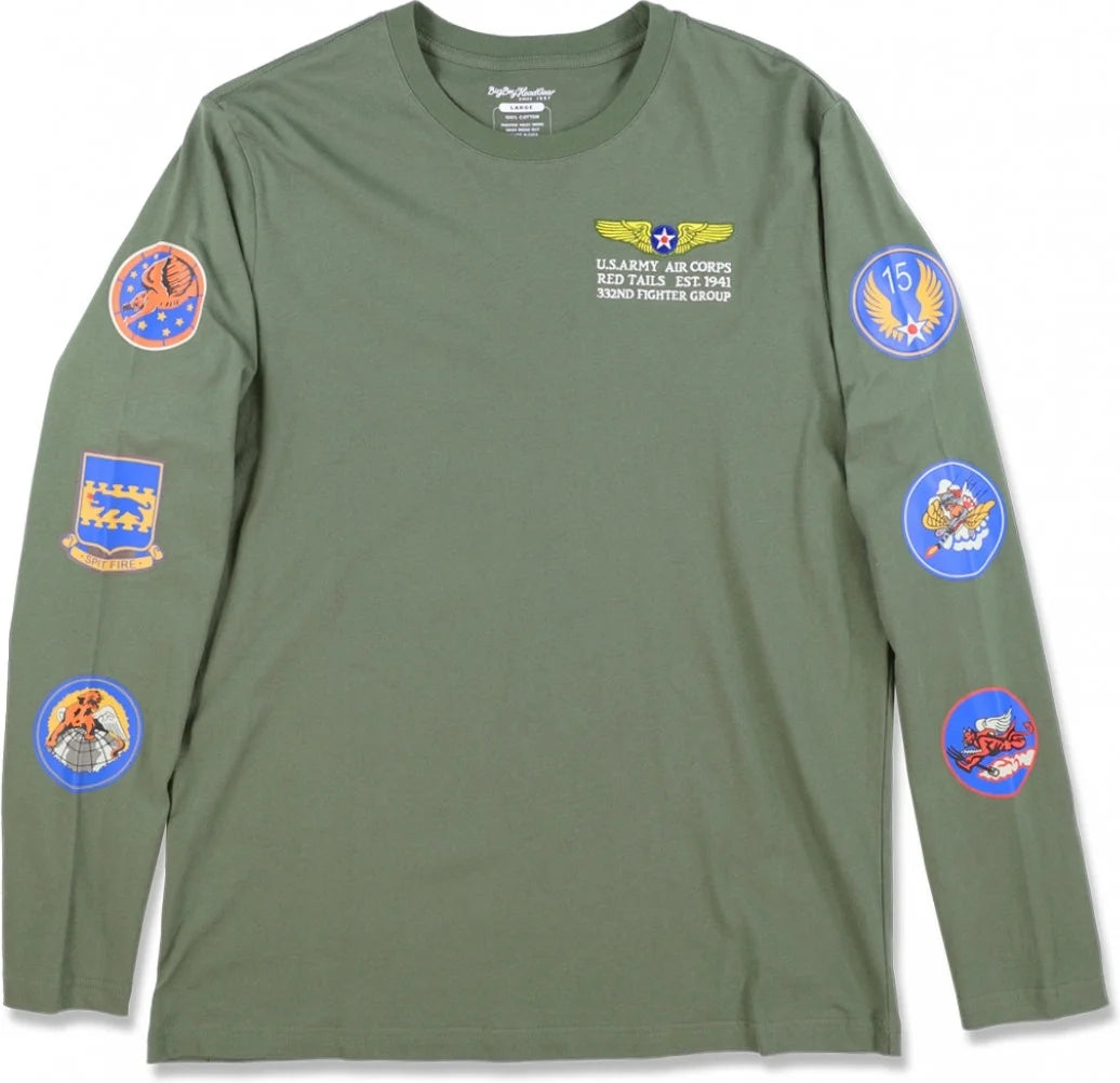 Mens Long Sleeve Tee Green M P786881