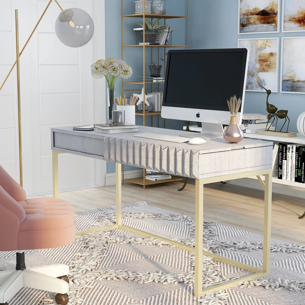 57-inch Metal Lift-top Standing Desk C671