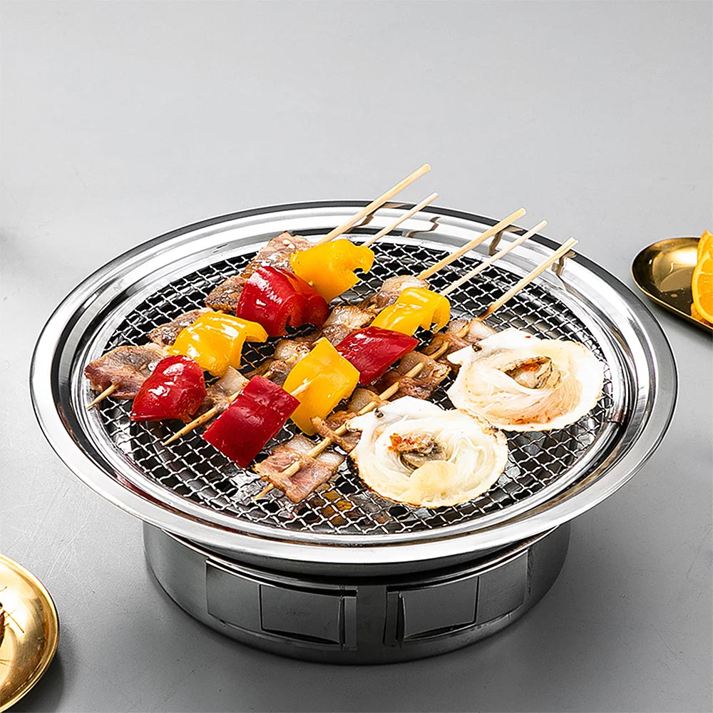 Charcoal Grill Non-stick Portable Stainless Steel BBQ Stove O127