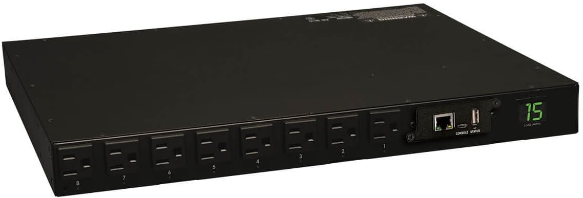 Metered PDU, 15A, 13 Outlets, 120V, 15 ft. Cord, 1U Rack-Mount Power R215161