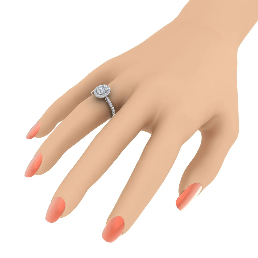 10K Yellow Gold Diamond Cluster Engagement Ring X522