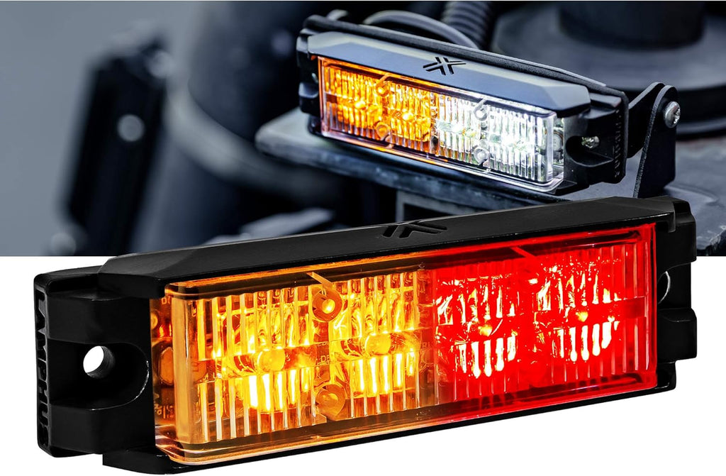 4pc 4" 4W Green White LED Flashing Strobe Light Head Emergency Warning Grille Light N1134