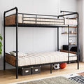 Twin Over Twin Heavy Duty Metal Bunk Bed with Ladders O915