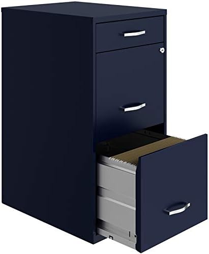 18in Deep 3 Drawer Metal File Cabinet Pearl White Z998787