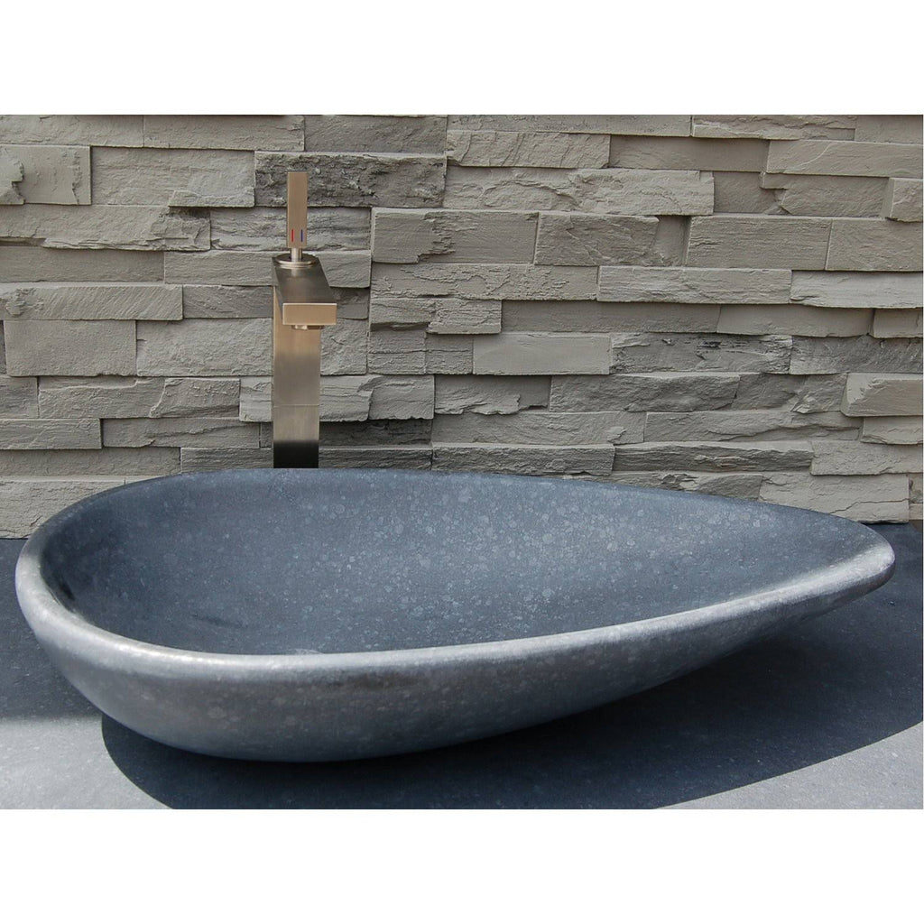 Honed Black Basalt Vessel Sink H225258