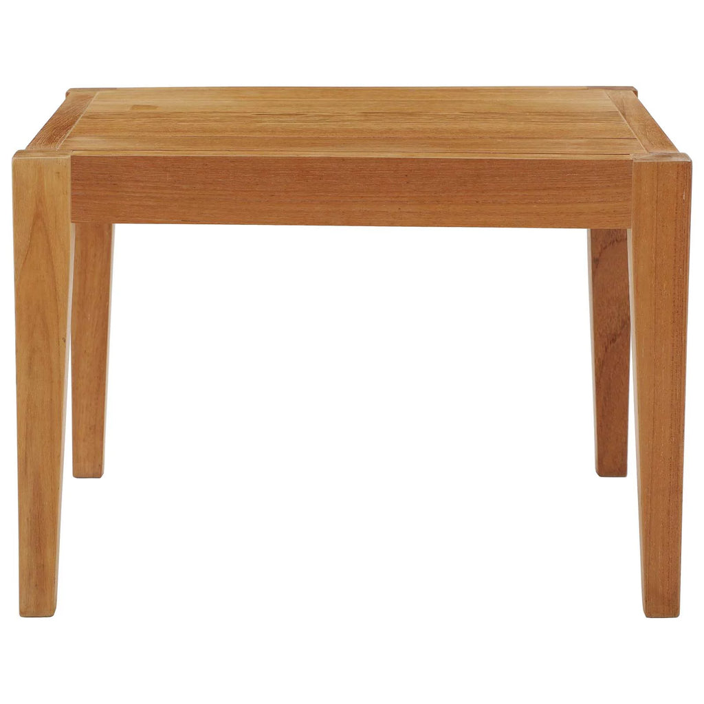 Contemporary Modern Urban Outdoor Patio Side Table, Wood, Natural Y122