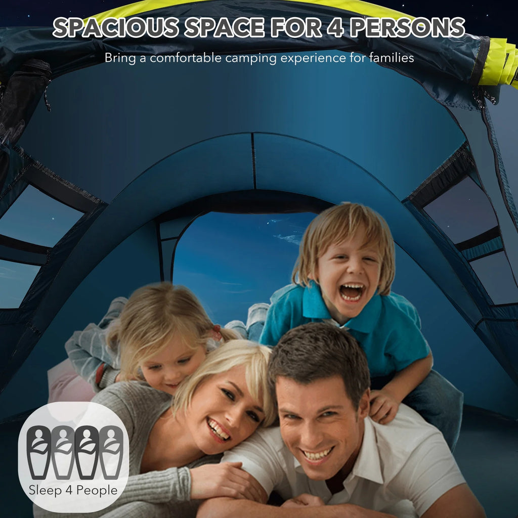 4-Person Waterproof Pop Up Camp Tent O7553